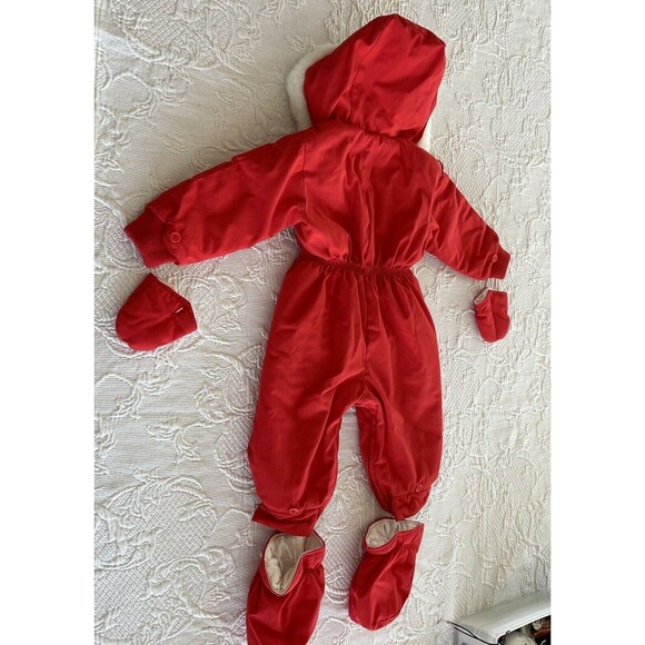 Snow Suit Hooded Removable Mitten Boots Toddler Heart Vtg Warner’s 24.5"-33.5" T - Picture 7 of 11